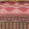 Zircon Red Multani Bed Sheet Set - Khan Tex