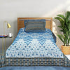 Zircon Sky Blue Multani Bed Sheet Set - Khan Tex
